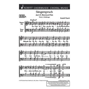 Sangerspruch des SB Rheinland-Pfalz-Begrusung : Du Land der Burgen / Ihr lieben Sangesbruder