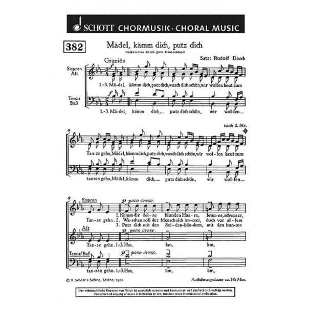 Madel, kamm dich, putz dich : (Deutschland)