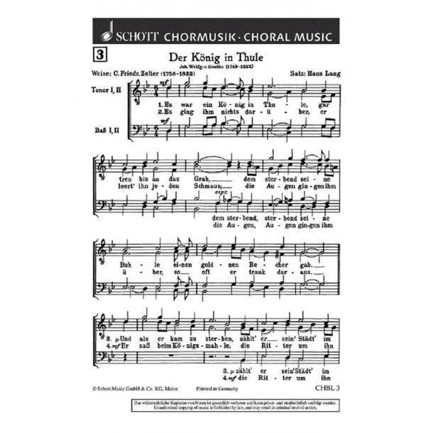 Der Konig in Thule : Es war ein Konig in Thule