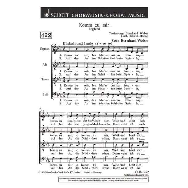 Komm zu mir : (England)