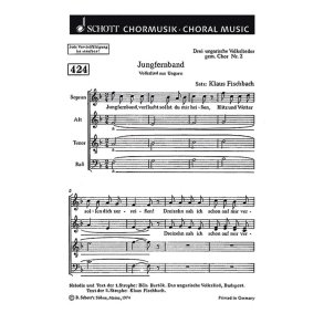 Drei ungarische Volkslieder : 2. Jungfernband