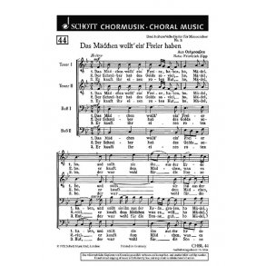 Drei heitere Volkslieder : 2. Das Madchen wollt' ein Freier haben (Ostpreusen)