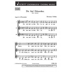 Die funf Huhnerchen : Ich war mal in dem Dorfe