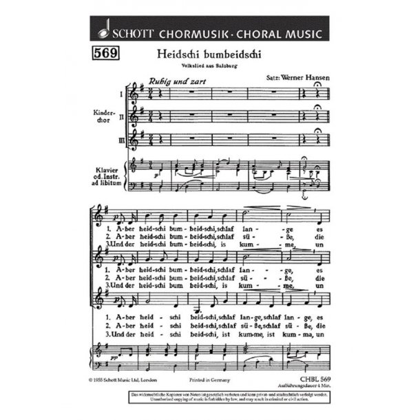 Heidschi bumbeidschi : Aber heidschi bumbeidschi, schlaf lange