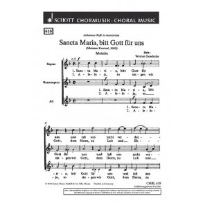 Sancta Maria, bitt Gott fur uns : (Mainzer Kantual, 1605) Motette