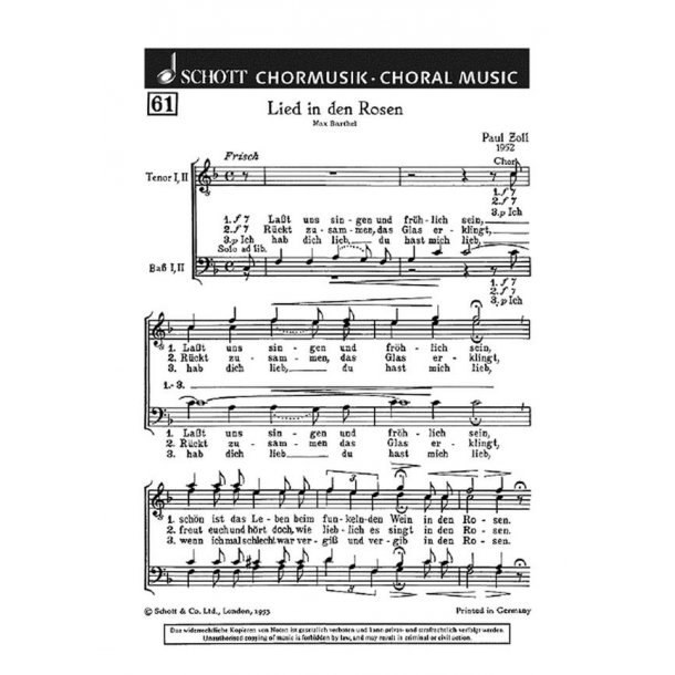 Lied in den Rosen : Lasst uns singen und frohlich sein