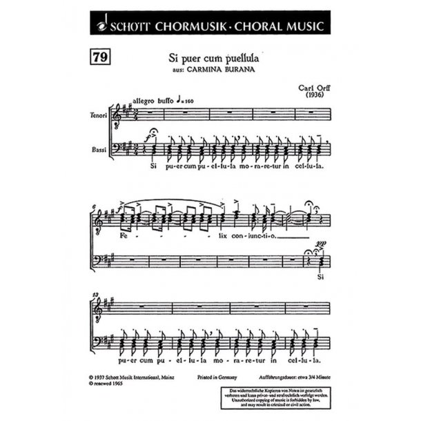 Si puer cum puellula : from Carmina Burana