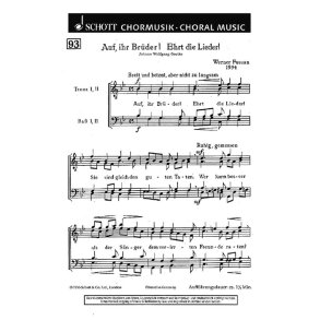 Auf ihr Bruder! Ehrt die Lieder!