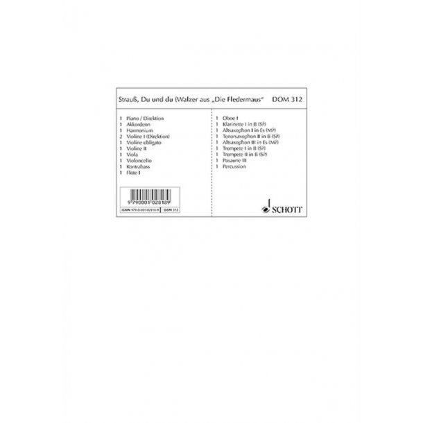 Du und Du op. 367 : Waltz from the Opera Die Fledermaus
