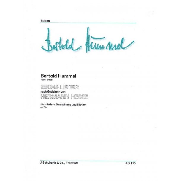 6 Lieder op. 71a : nach Gedichten von Hermann Hesse