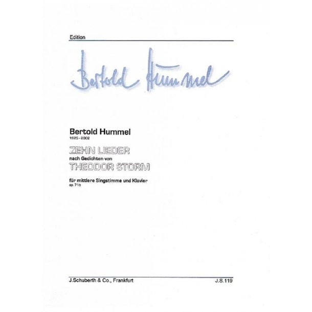 10 Lieder op. 71b : nach Gedichten von Theodor Storm