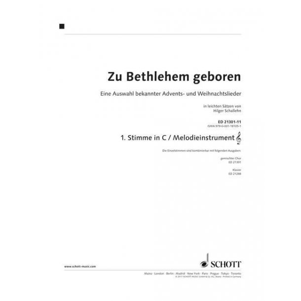Zu Bethlehem Geboren : Part 1 In C (TC)/Melody instrument