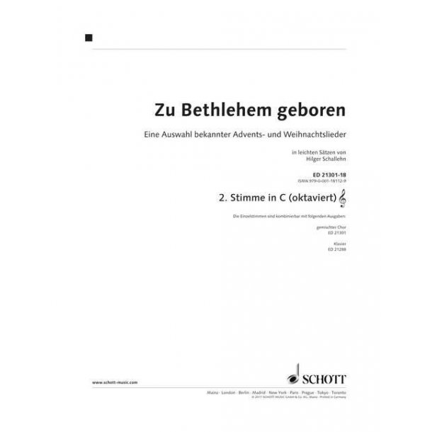Zu Bethlehem geboren : Part 2 in C (8va)