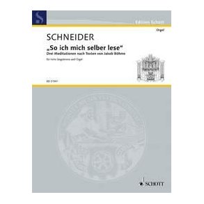 So ich mich selber lese : nach Texten von Jakob Böhme