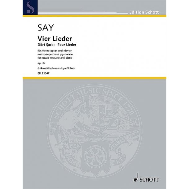 Four Songs op. 37 : for mezzo soprano and piano