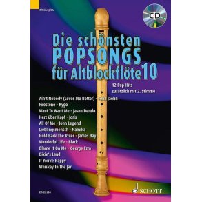 Die schönsten Popsongs für Alt-Blockflöte Band 10 : 12 Pop-Hits