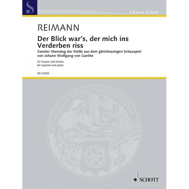 Der Blick war's, der mich ins Verderben riss : Zweiter Monolog der Stella