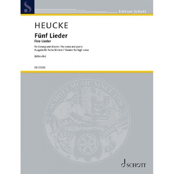F&uuml;nf Lieder op. 99 : nach Gedichten von Friedrich H&ouml;lderlin