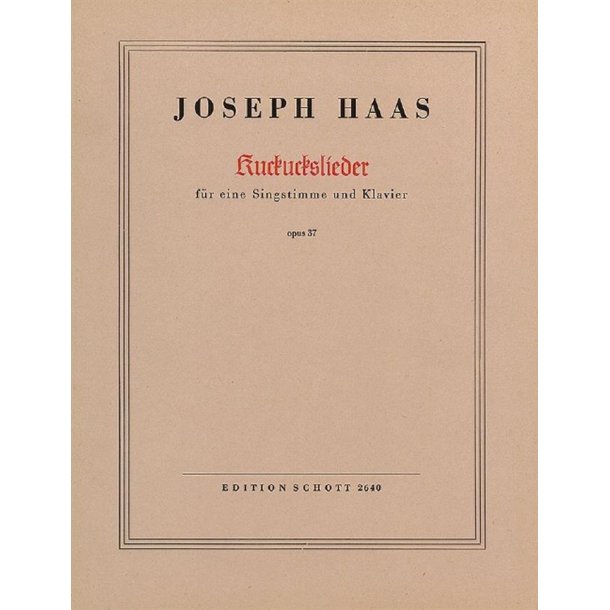 Kuckuckslieder op. 37 : 5 Lieder