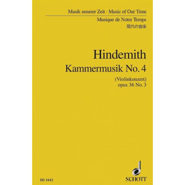 Kammermusik N. 4 Op. 36 N. 3 (Concerto Per Vn)