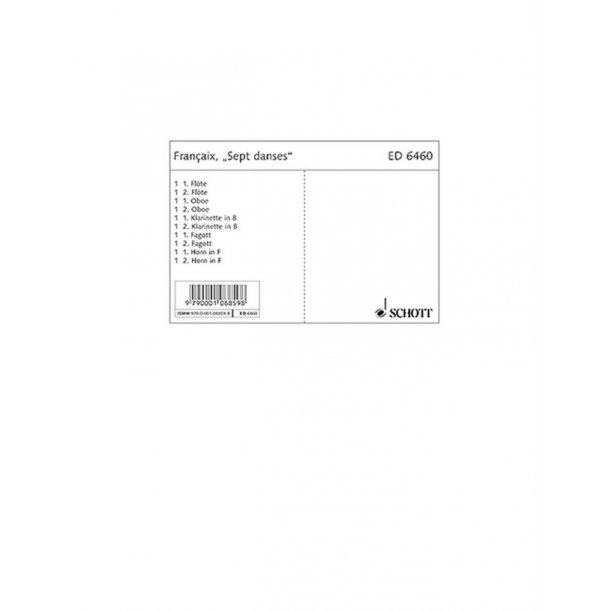 Sept danses : after the ballet Les malheurs de Sophie for 10 wind instruments