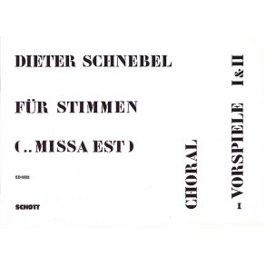 Für Stimmen (...missa est) : Choralvorspiele I/II