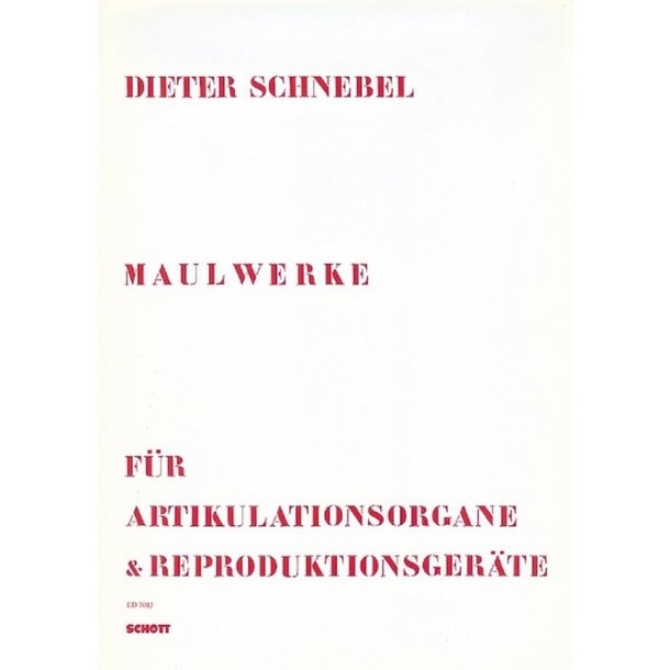 Maulwerke : f&uuml;r Artikulationsorgane und Reproduktionsger&auml;te