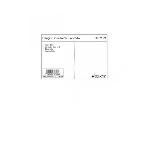 Quadruple Concerto : for flute, oboe, clarinet, bassoon and orchestra
