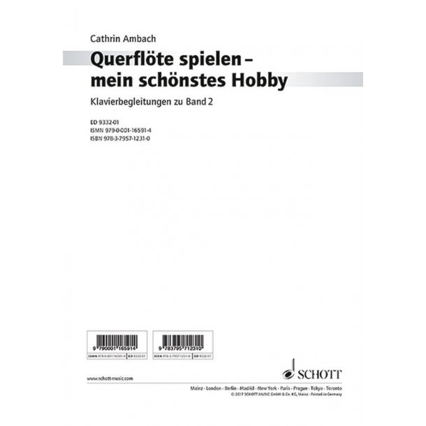 Querfl&ouml;te Spielen - Mein Sch&ouml;nstes Hobby Band 2 : Klavierbegleitung
