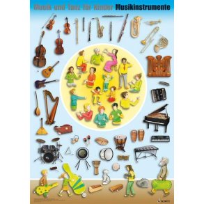Musik und Tanz für Kinder : Instrumentenposter