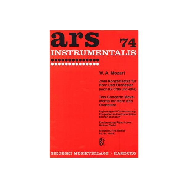 Wolfgang Amadeus Mozart: 2 Konzerts&auml;tze