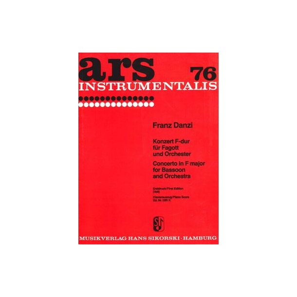 Franz Danzi: Concerto In F Major For Bassoon And Orchestra (Piano Score)