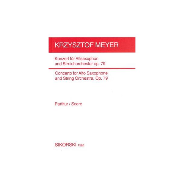 Meyer, Krysztof: Concerto Op 79 - Score