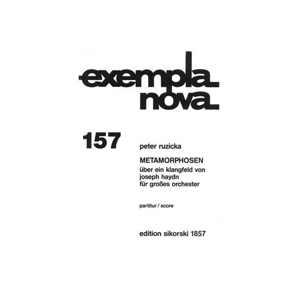 Peter Ruzicka: Metamorphosen &Uuml;ber Ein Klangfeld Von Joseph Haydn