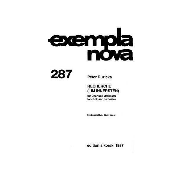 Peter Ruzicka: Recherche (- Im Innersten)