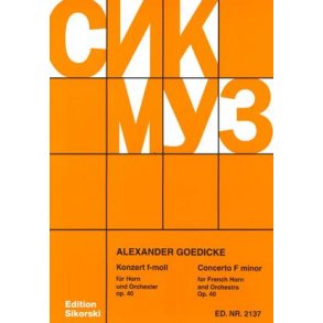 Goedicke, Alexander: Concerto In F Minor Op 40