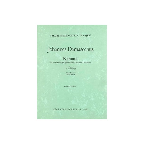 Sergej Tanejev: John Of Damascus Op.1 (Vocal Score)