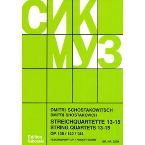 Shostakovitch,Dmitri: String Quartets 13-15 - Study Score