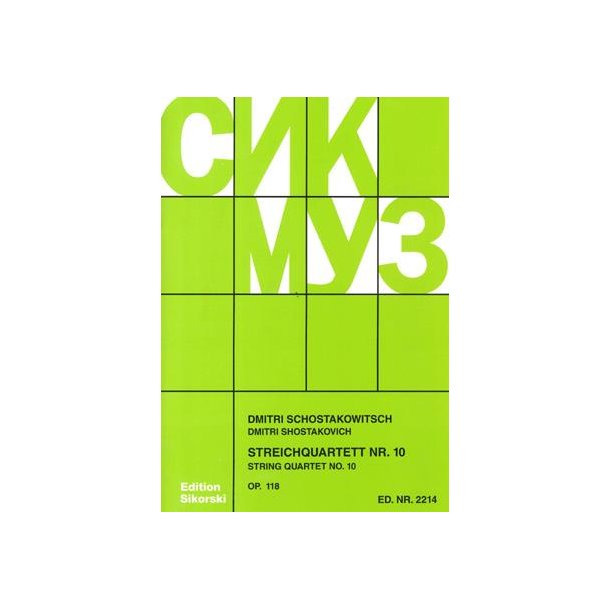 Shostakovitch,Dmitri: String Quartet Op 118/10 - Score + Parts