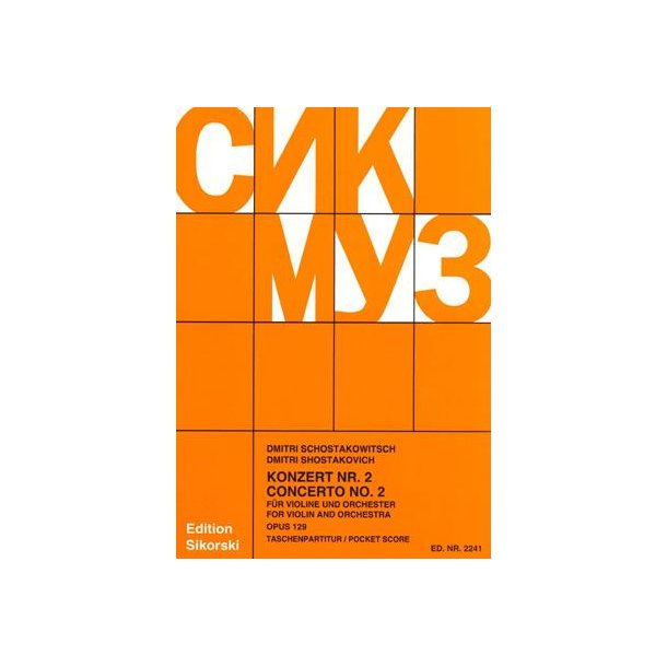 Shostakovitch,Dmitri: Concerto Op 129/2 Violin And Orchestra - Score
