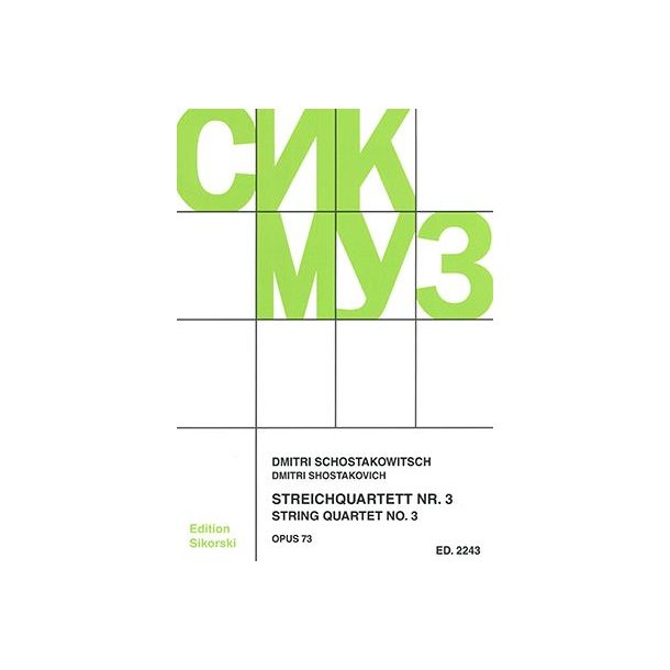 Shostakovitch,Dmitri: String Quartet Op 73/3 - Score + Parts