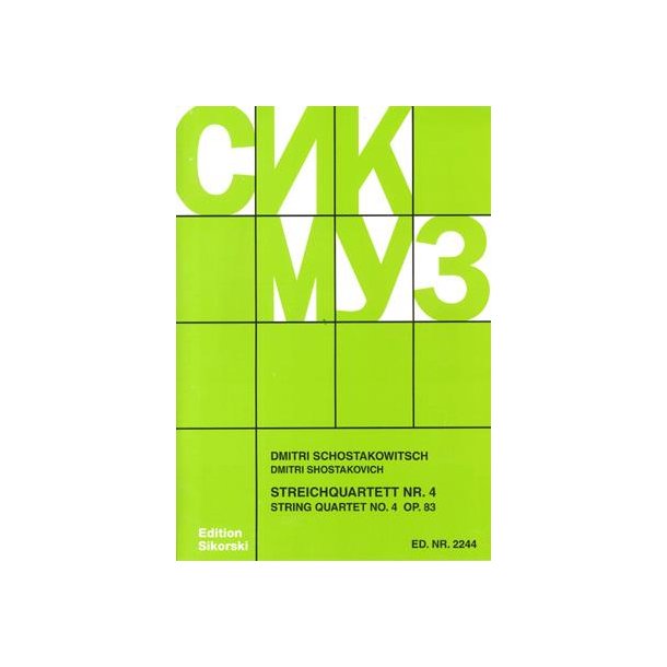 Shostakovitch,Dmitri: String Quartet Op 83/4 - Score + Parts