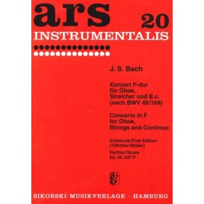 Bach,Js: Concerto In F Major - Oboe,Strings,Bc -score