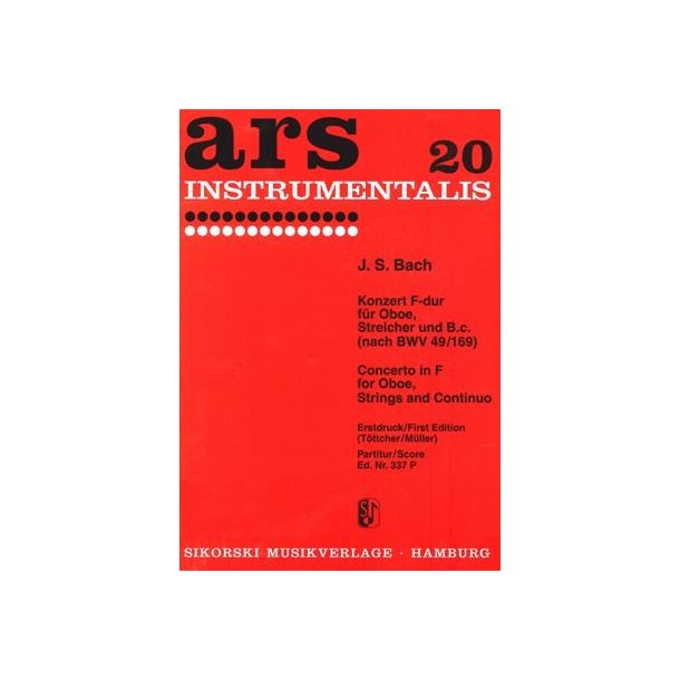 Bach,Js: Concerto In F Major - Oboe,Strings,Bc -score