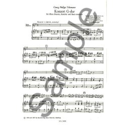 Georg Philipp Telemann: Concerto In G For Oboe, String and Continuo (Piano Score)