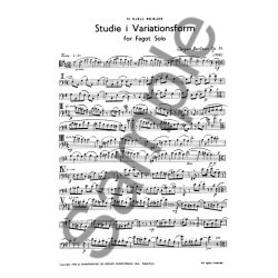 J&oslash;rgen Bentzon: Studie i Variationsform For Fagot Solo Op. 34 (Score)