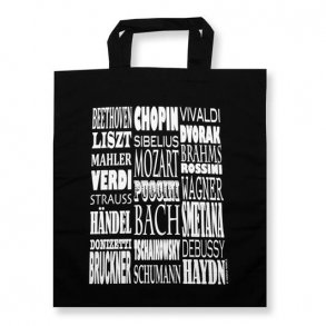Tote bag Composers : 38 x 42 cm, black/white