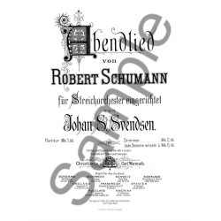 Johan Svendsen: Abenlied Von Robert Schumann (Score/Parts)