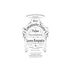 Leone Sinigaglia: 3 Romantic Pieces OP.13 (Violin and piano)
