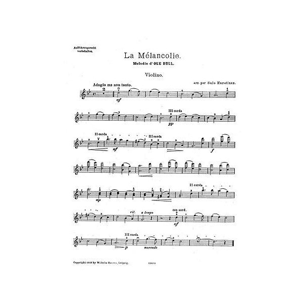 Ole Bull: La Melancolie